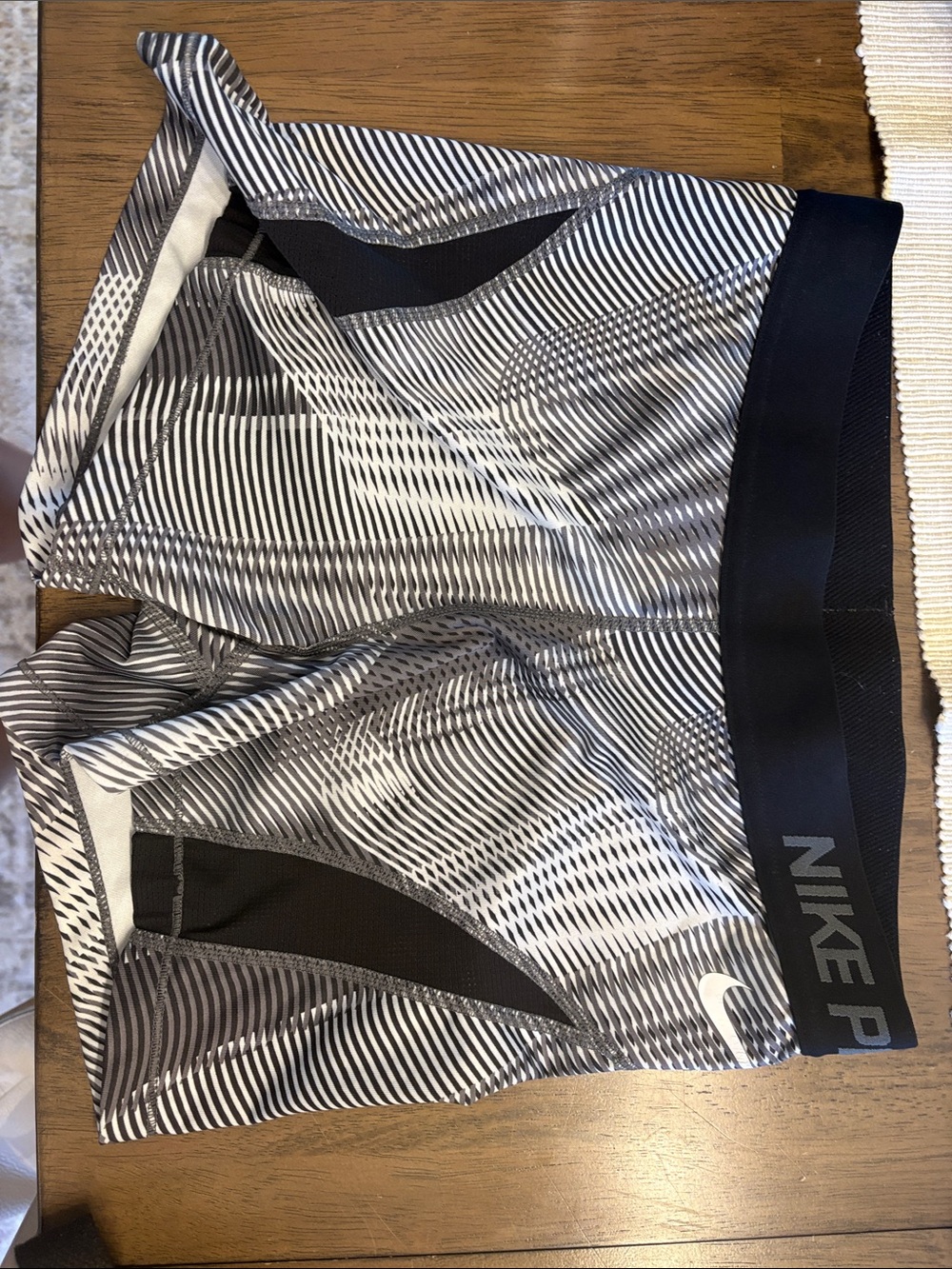 Nike Men’s Black & White Striped Athletic Shorts